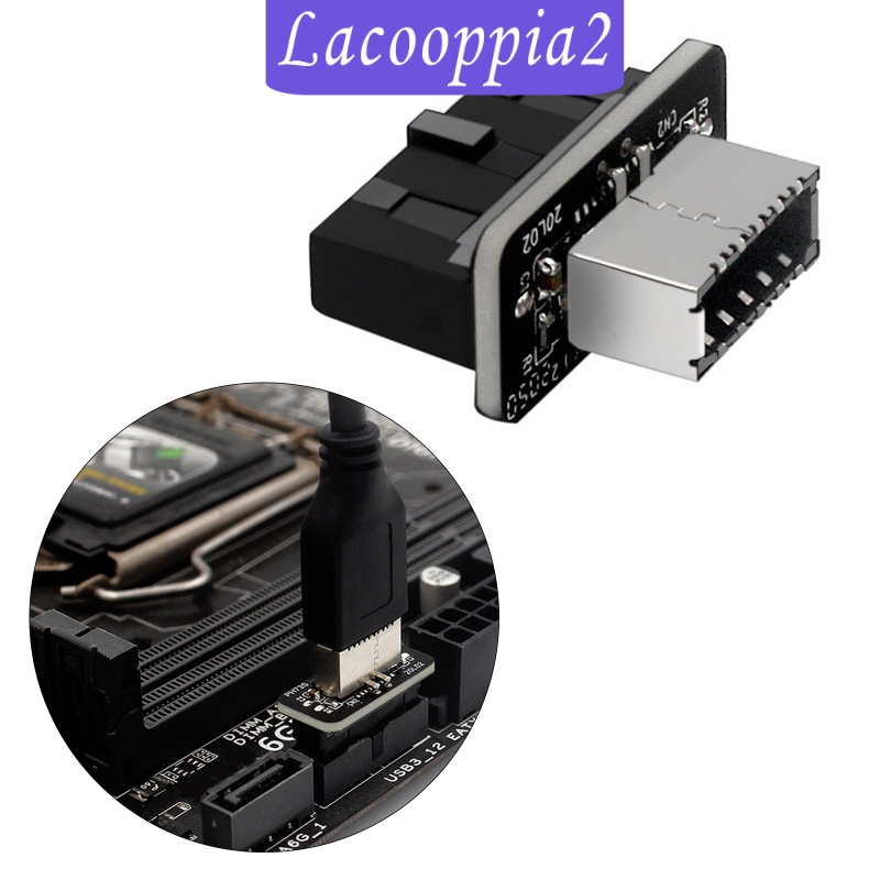 [LACOOPPIA2] Vertical USB 3.0 19P/20P To Type E Adapter Converter for Motherboard Compact