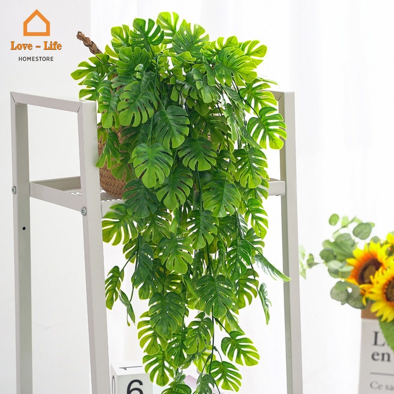 Dây Lá Xanh Nhân Tạo Bằng Nhựa Treo Tường Trang Trí Trong Nhà/Ngoài Trời