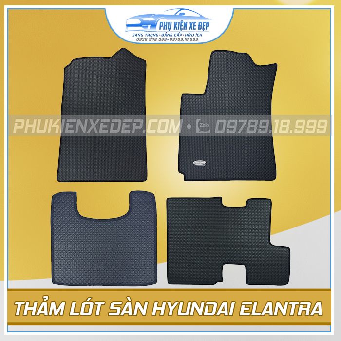 Thảm lót sàn ô tô KataCAO CẤP cao su Thái Lan xe Hyundai Sonata/Tucson/Santafe/Kona/I30/I20/Grand I10/Elantra/Accent