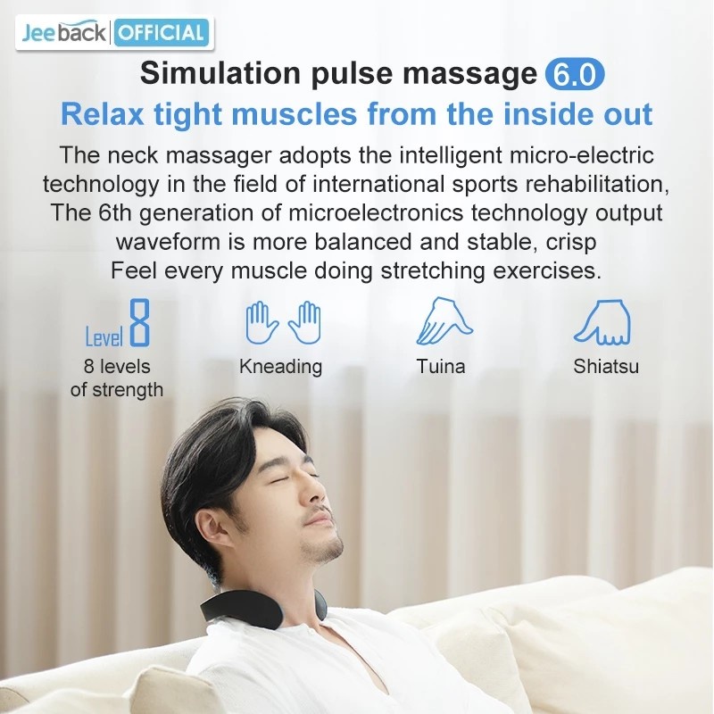 Máy massage cổ thông minh Jeeback G6 / G5 - 4 Chế Độ - 8/10 Cường Độ Massage xung điện