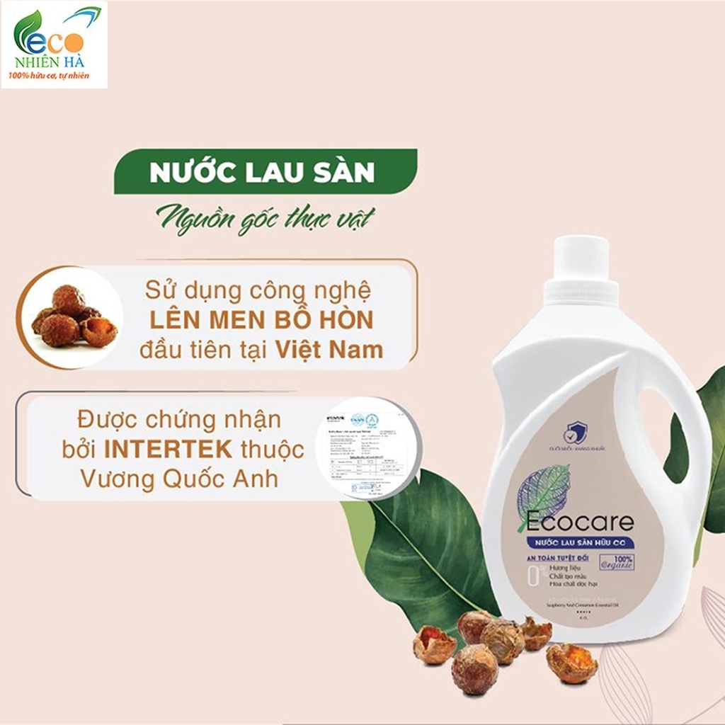 Nước lau sàn ECOCARE 1L hữu cơ, nước lau nhà đuổi muỗi, chống trơn trượt