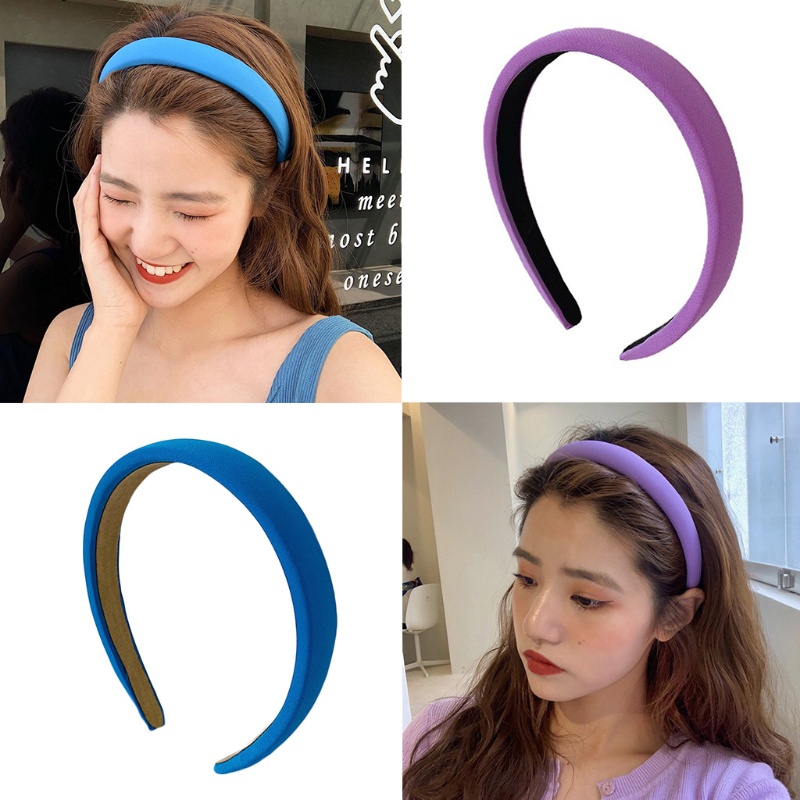 Băng Đô Cài Tóc Chống Trượt Màu Sắc Trơn Phong Cách Hàn Quốc Thời Trang Bốn Mùa