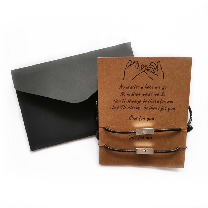 Set 2 Vòng Tay Dây Bện Mặt Trời Và Mặt Trăng Thời Trang Cho Cặp Đôi