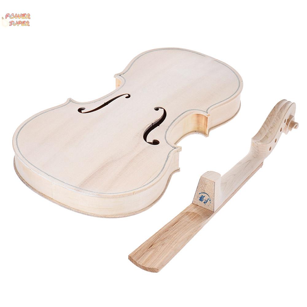 DIY 4/4 Full Size Natural Solid Wood Acoustic Violin Fiddle Kit Spruce Top Maple Back Neck Ebony Wood Fingerboard Accessory Tailpiece