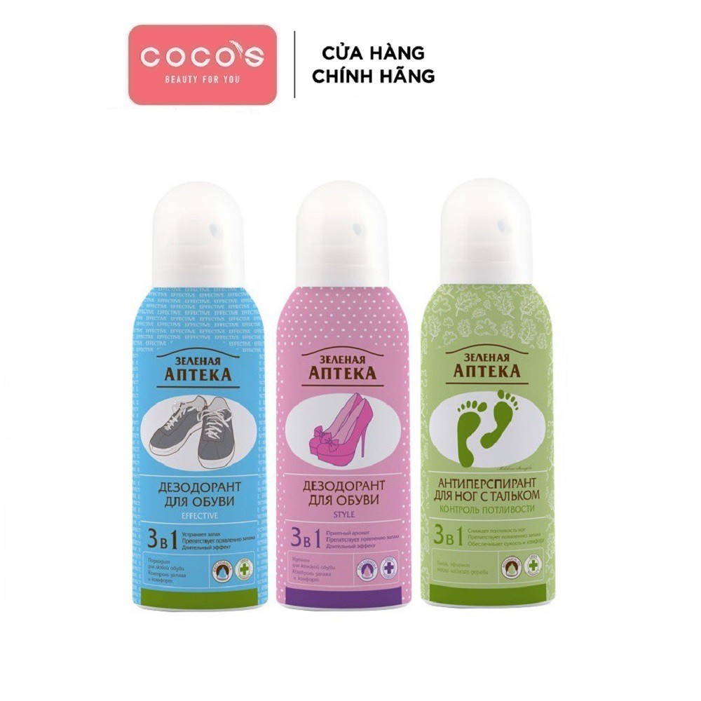 [Mã COSCOCOT4 -8% đơn 250K] Xịt khử mùi giày cho cả nam và nữ Zelenaya Apteka 150ml