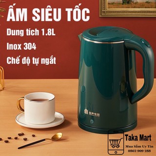 Ấm Siêu Tốc Giữ Nhiệt, Bình Đun Nước Siêu Tốc Giữ Nhiệt Inox Dung Tích 1,8L Công suất 1500W,Bảo Hành Toàn Quốc 6 Tháng