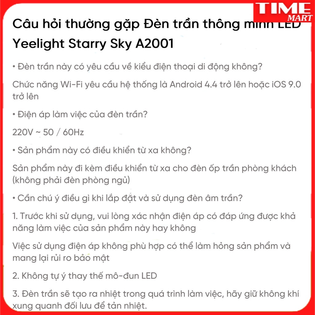 [UPDATE MODEL 2022] ĐÈN LED ỐP TRẦN THÔNG MINH PHIÊN BẢN ÁNH SAO A2101[TIME_MART siêu thị tiện ích gia đình]