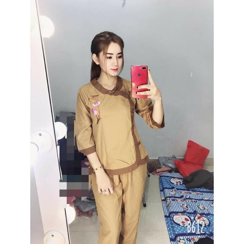 Đồ Lam Đi Chùa - Mẫu Tim phối- Hàng loại 1