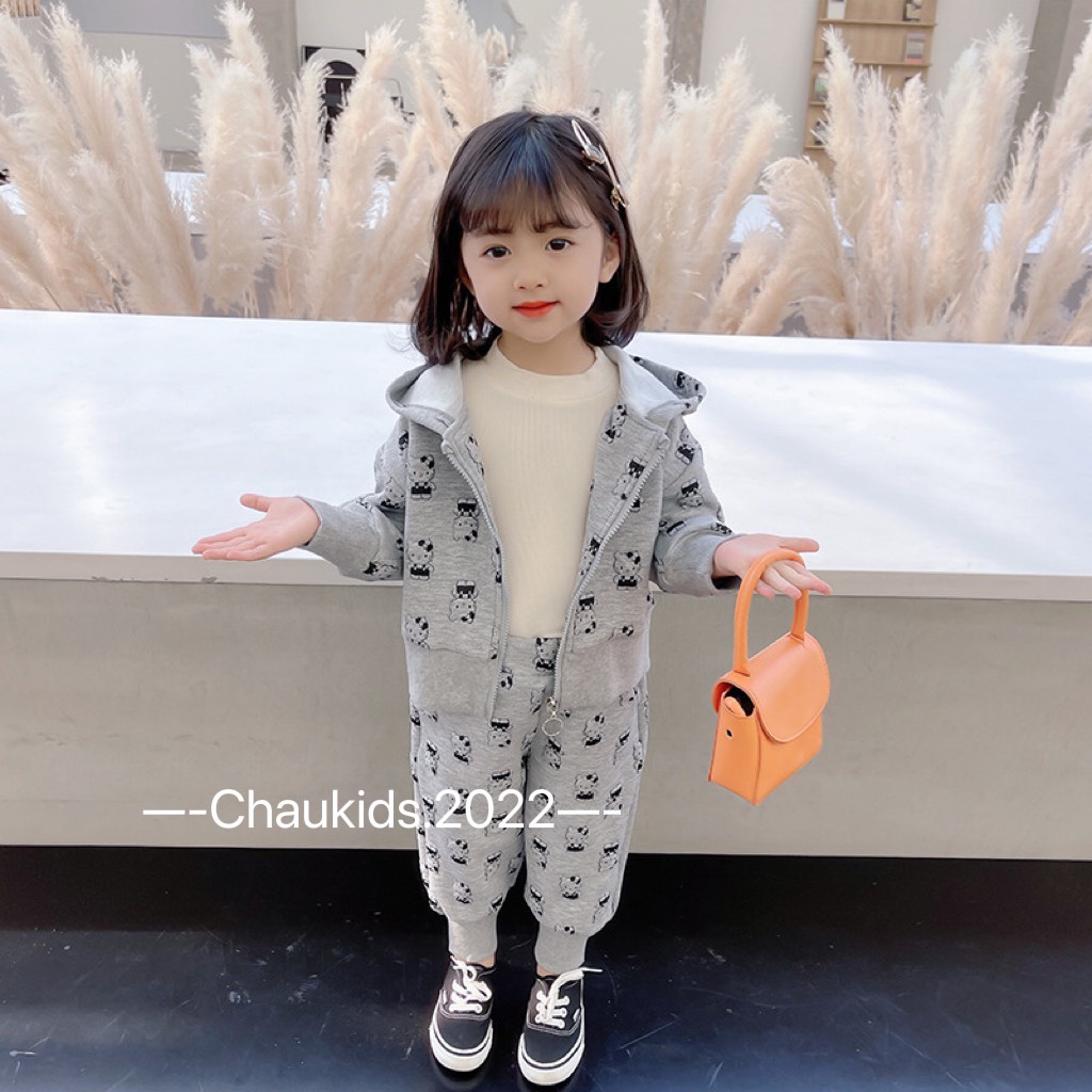 Bộ nỉ len kitty bé gái