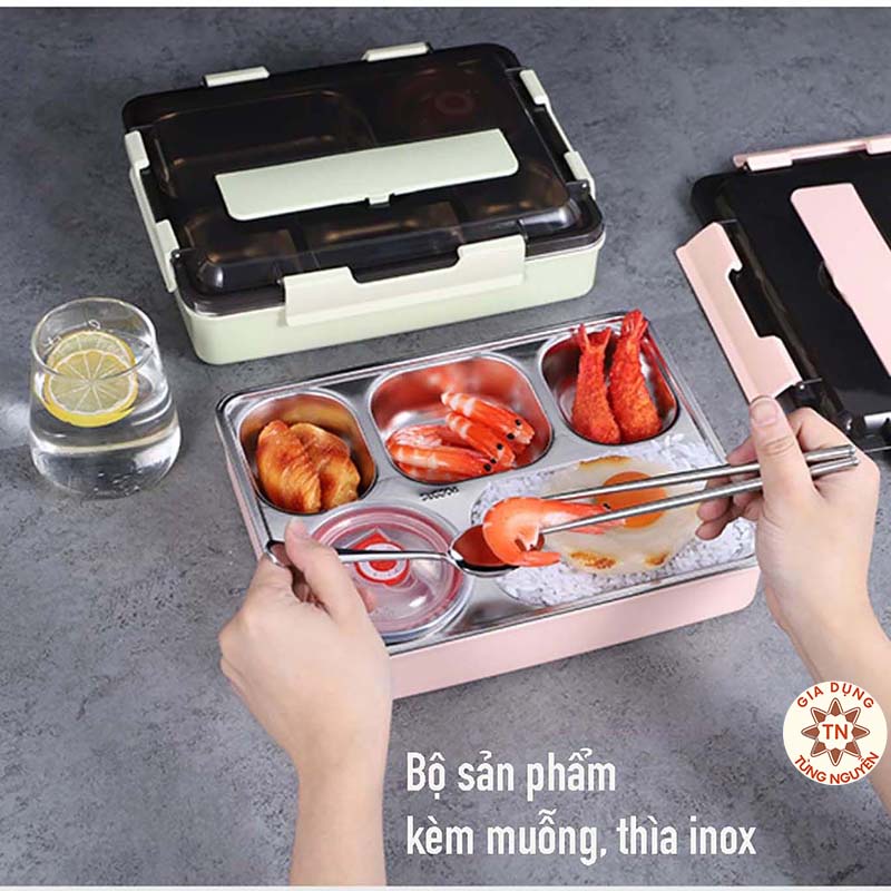 Hộp Đựng Cơm Giữ Nhiệt 5 Ngăn Inox Tốt Nhât Cho Dân Văn Phòng Cao Cấp Thiết Kế Thông Minh [HỘP CƠM 5 NGĂN]