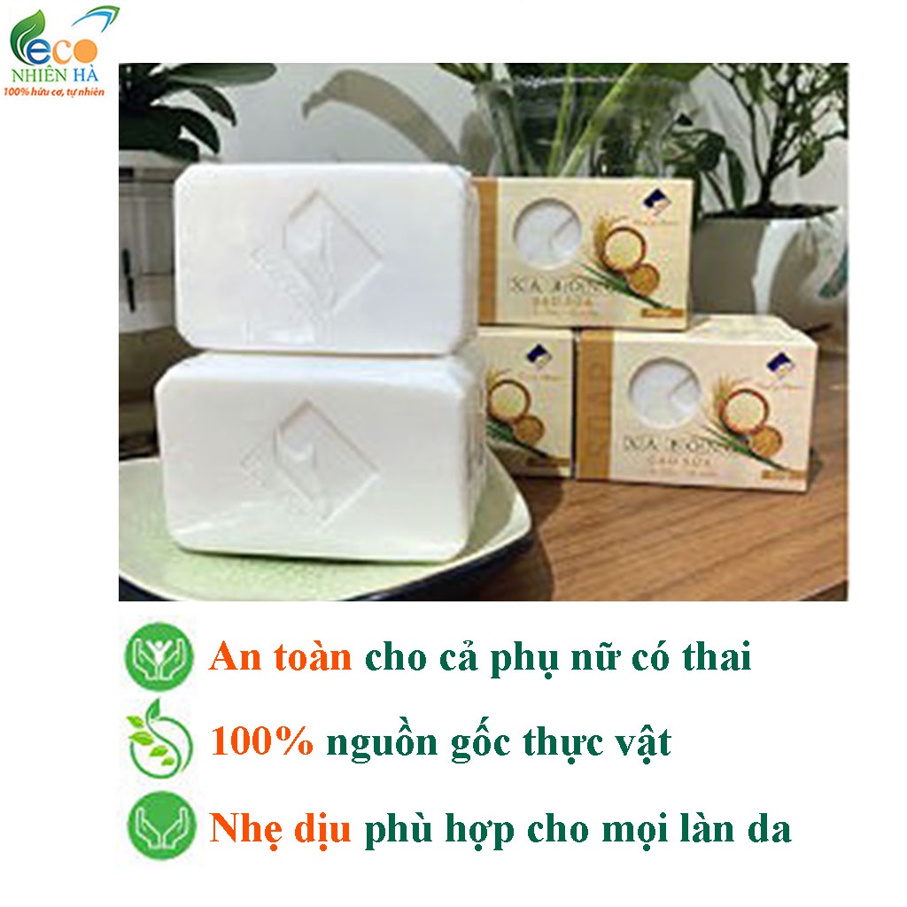 Xà phòng ECOCARE 100G, xà bông gạo sữa hữu cơ, giúp da dưỡng ẩm, trắng sáng, giảm thâm