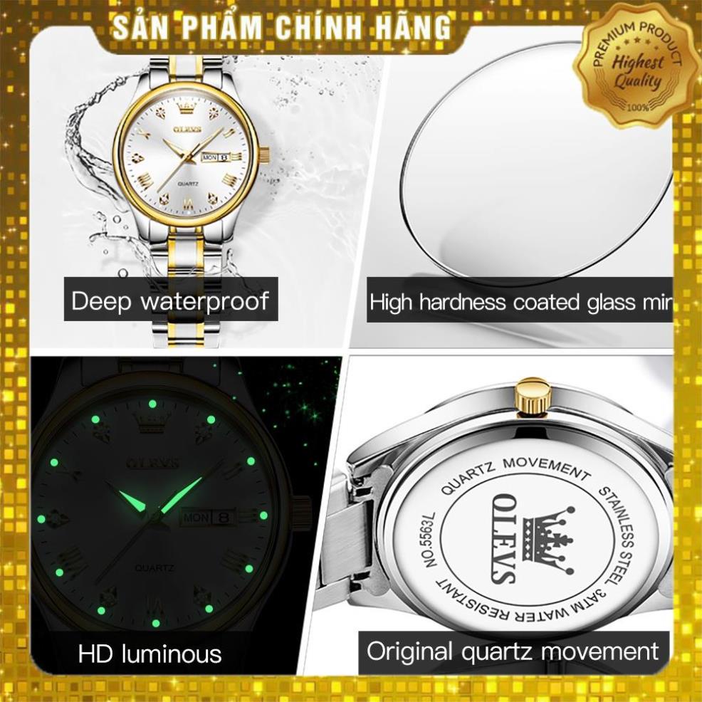Đồng hồ nữ Đeo Tay  OLEVS 5563 chống vô nước Bằng dây đeo  Thép Không Gỉ Thời Trang