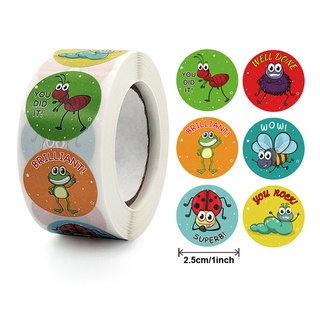 Sticker Cuộn⭐gồm 500 sticker hình dán dễ thương đồ dùng của giáo viên làm quà tặng khen thưởng học sinh trong học tập