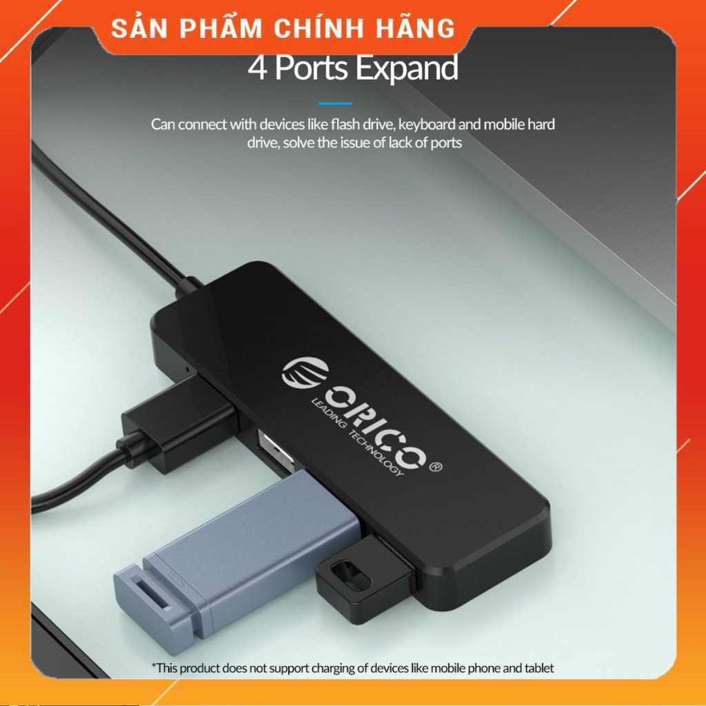 Bộ Hub chia 4 cổng USB 2.0 Orico FL01 - Hàng Chính Hãng bảo Hành 12 tháng