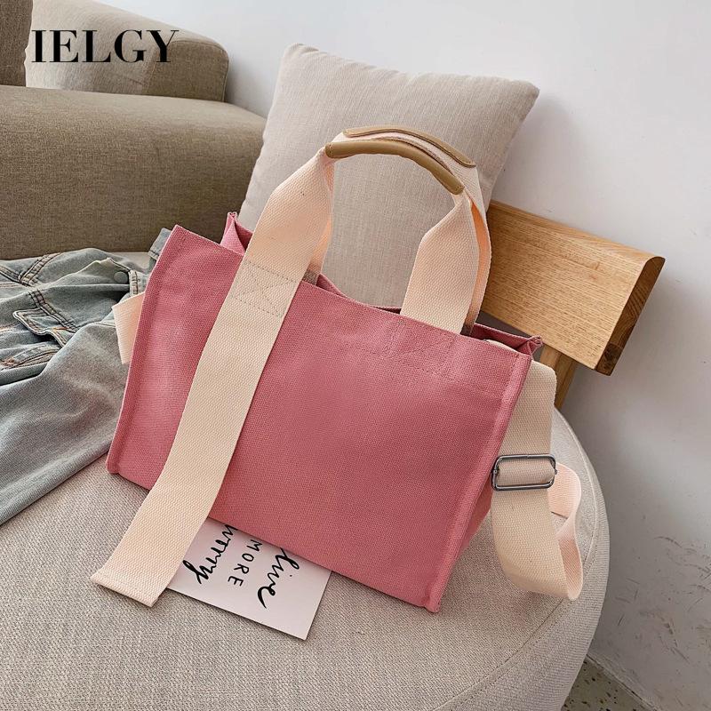 Túi xách tote IELGY bằng vải bạt phong cách Hàn Quốc cho nữ