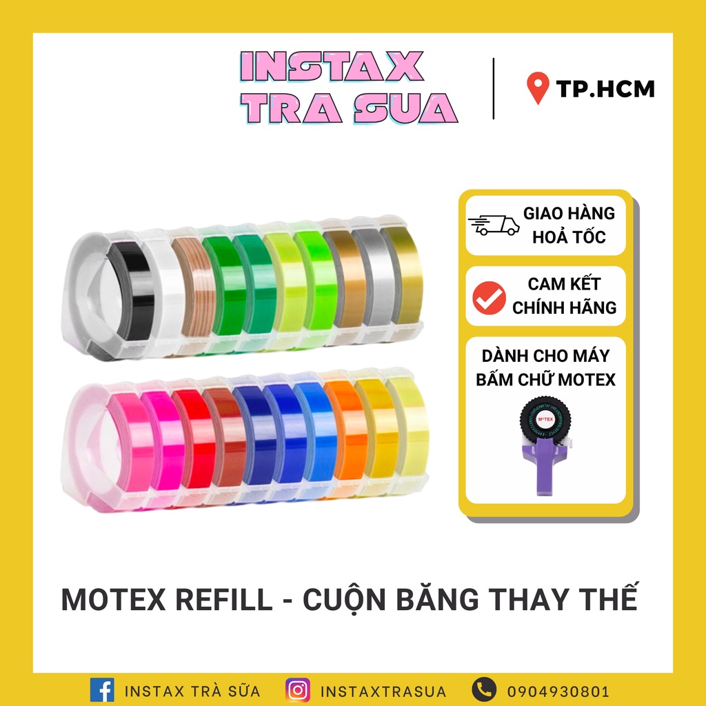 Motex Refill - cuộn băng thay thế cho máy bấm chữ motex