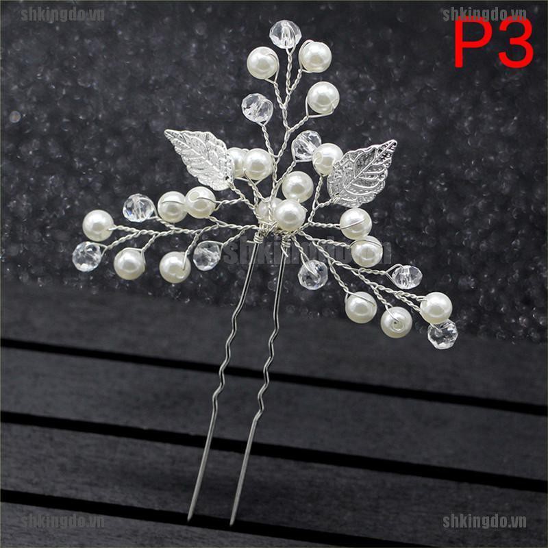 Trâm cài tóc hình hoa đính kim cương giả xinh xắn cho cô dâu