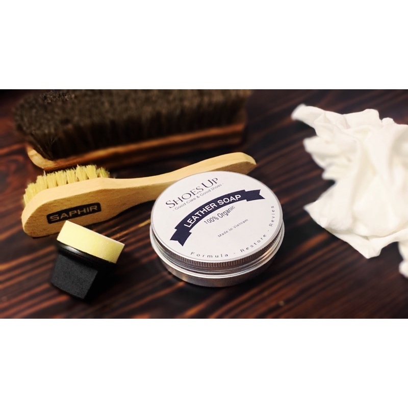 Shoes Up Leather Soap - Xà Phòng làm sạch đồ da, giày da, áo da, túi xách