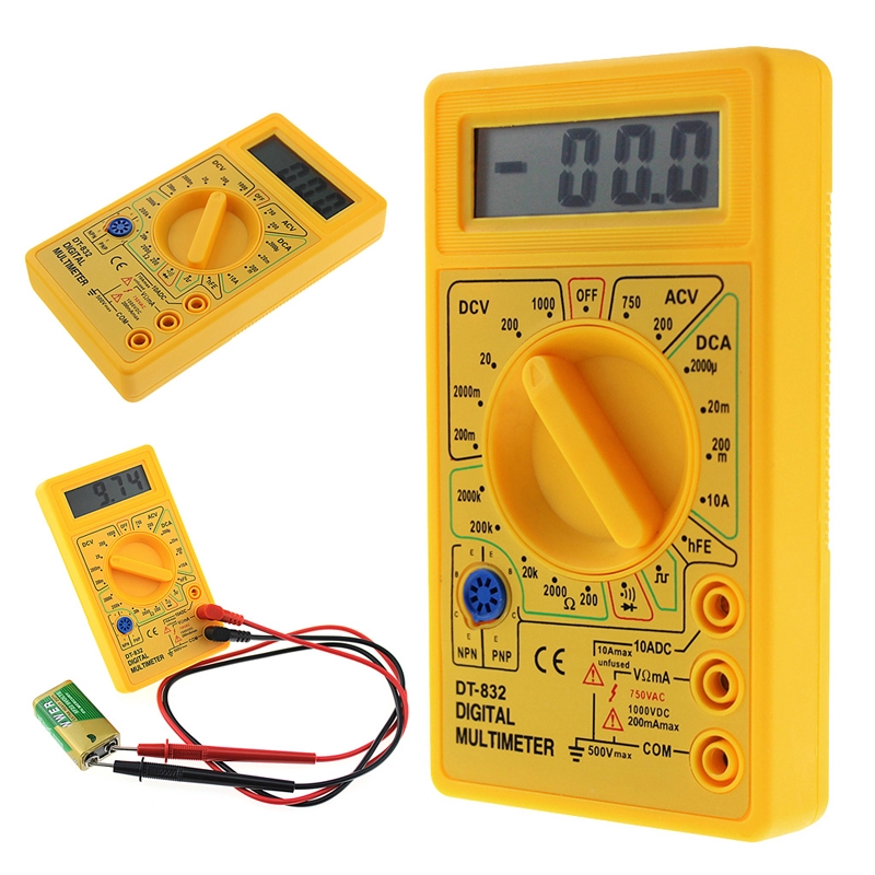 Đồng Hồ Vạn Năng Kỹ Thuật Số Dt832 Màn Hình Lcd Dc Ac Và Phụ Kiện