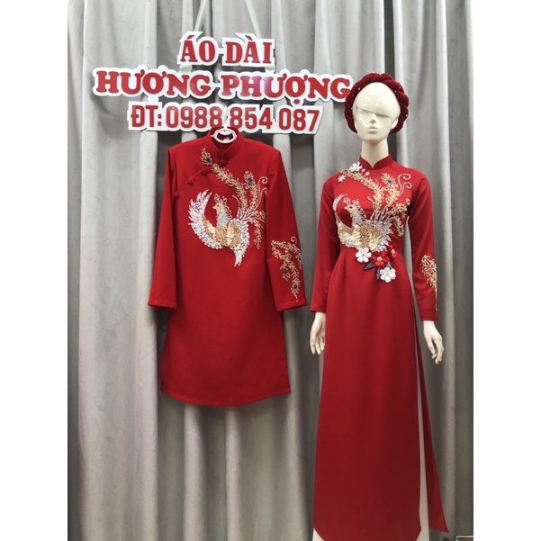 Áo dài cặp đỏ