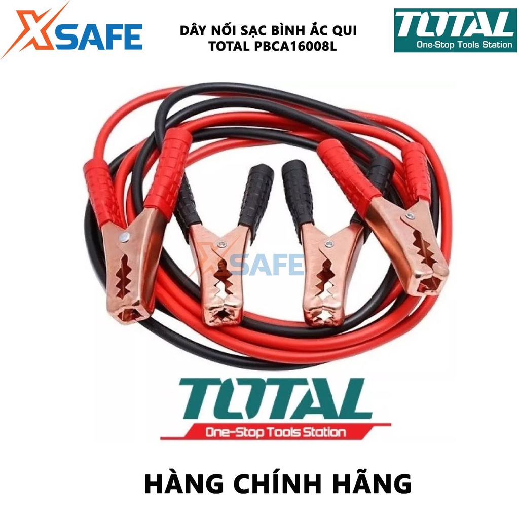 Dây cáp sạc bình ắc quy TOTAL PBCA16008L Dòng điện định mức 600AMP Kích thước kẹp 18x11cm - Chính hãng