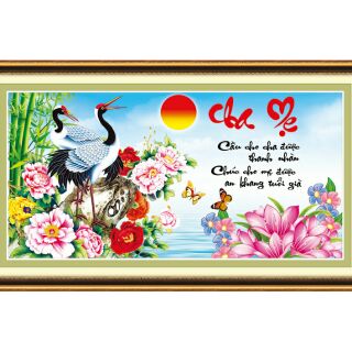 Tranh thêu 3d cha mẹ 53480