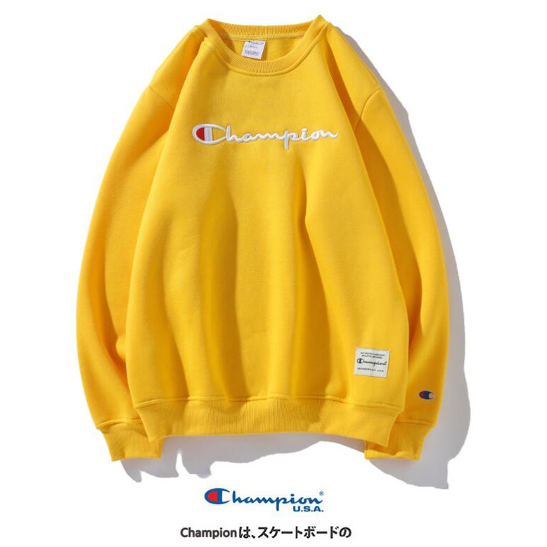 Áo Sweater Cotton Cổ Tròn Thêu Chữ Champion Thời Trang Cho Nam Nữ | BigBuy360 - bigbuy360.vn