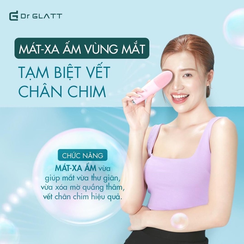Máy chăm sóc da đa chức năng Dr GLatt- Tẩy Trang - Máy rửa mặt- điện di ion