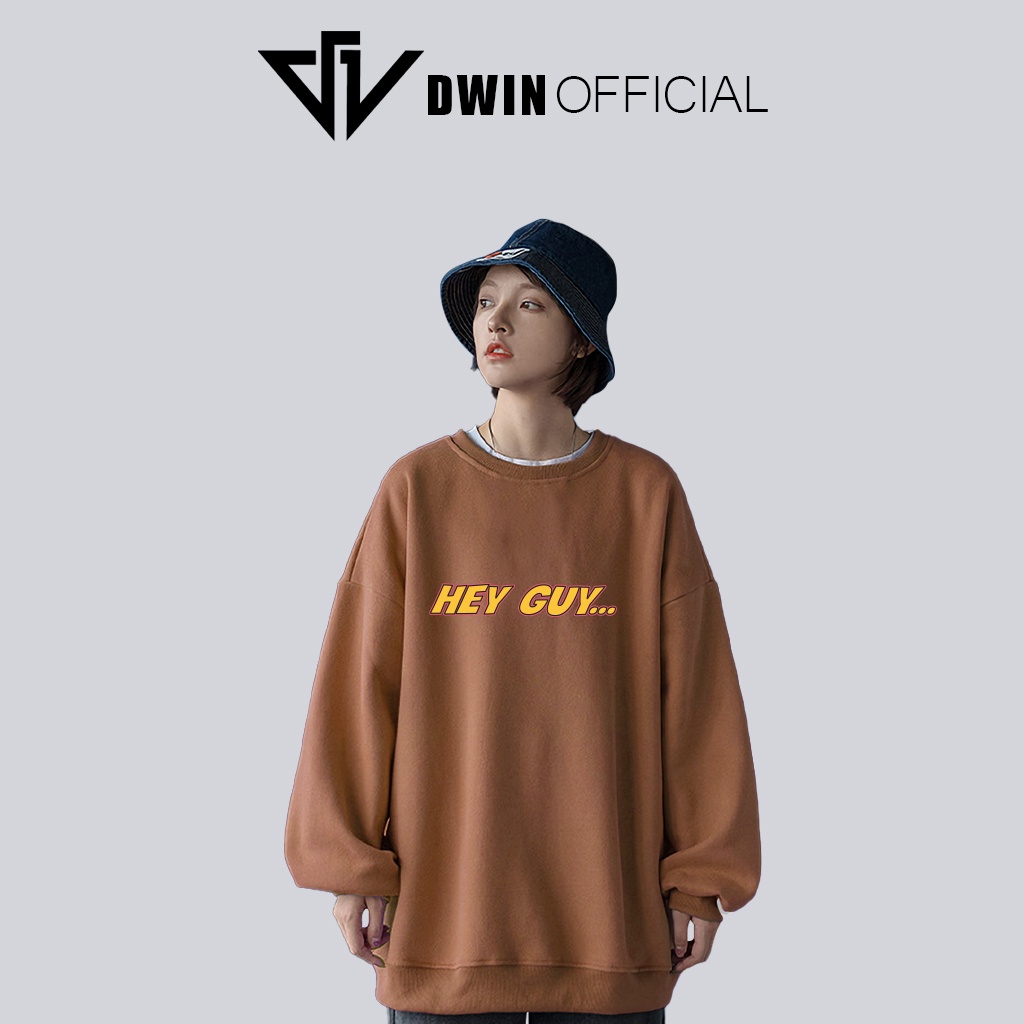 Áo Sweater Nỉ In Hình Heyguy Unisex DWIN Basic Nam Nữ Form Rộng Oversize Local Brand SP00118