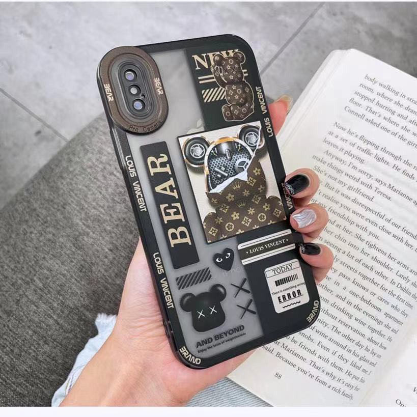 Ốp điện thoại in hình gấu LV thời trang cho Iphone 11 Pro Max 11 7 8 7plus 8plus x Xs Xr Xs Max Se 12 12pro 12ProMax