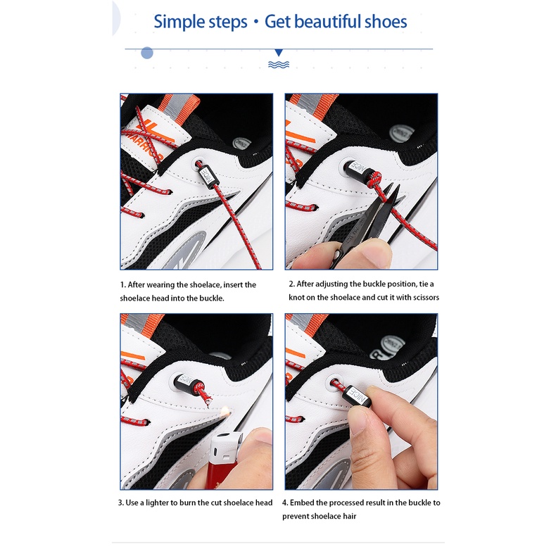 1 Cặp Dây Buộc Giày Co Giãn Không Cần Buộc Tiện Lợi