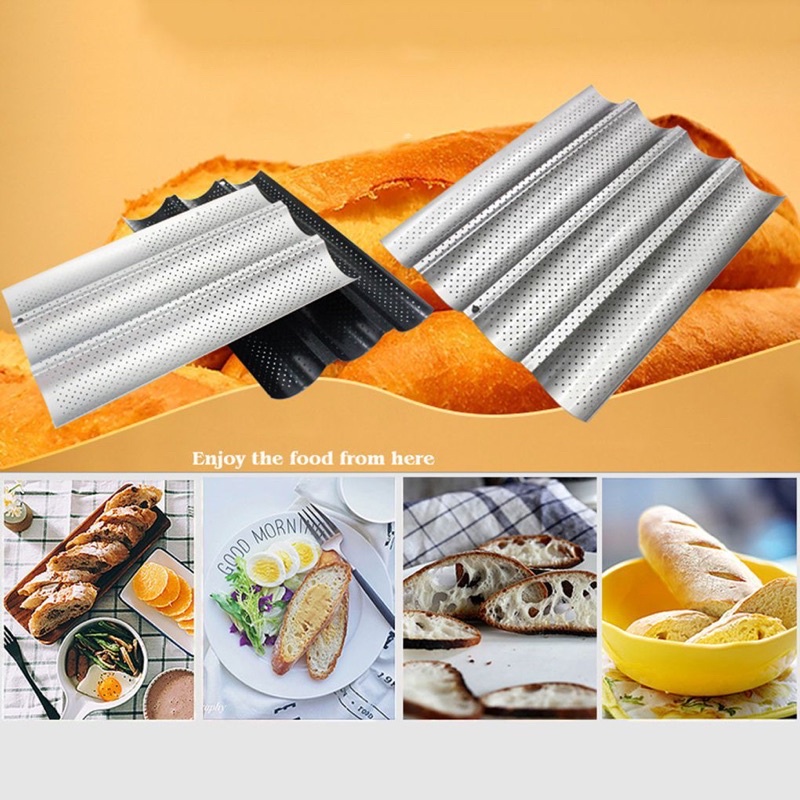 khuôn nướng bánh mỳ baguette 3 rãnh, 4 rãnh