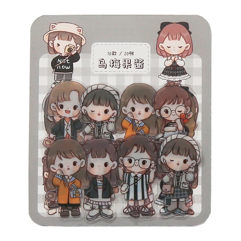 Gói 20 / 40 pcs stickers giấy PET PVC bé trai bé gái lớn không thấm nước DIY