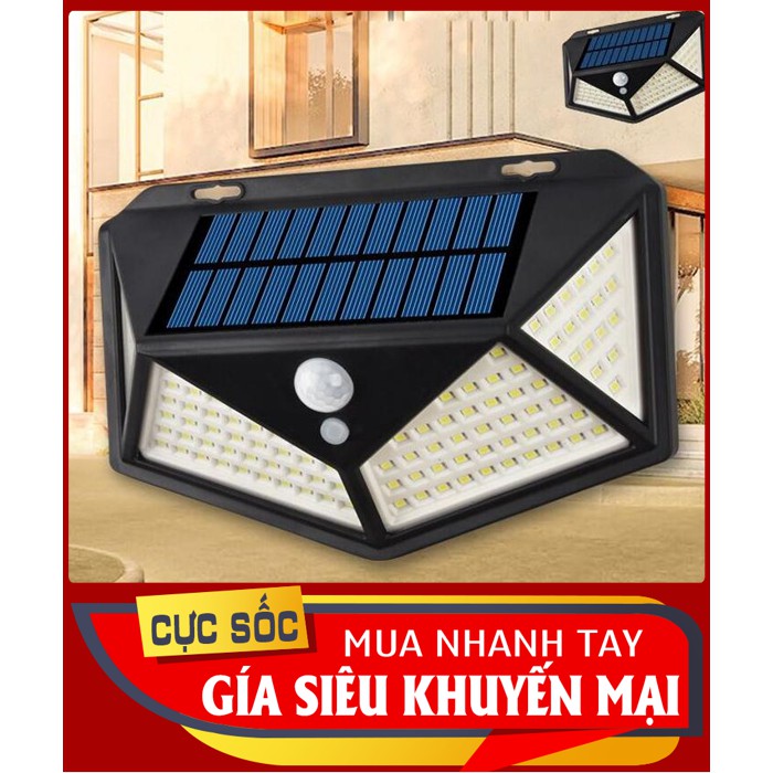 (FREE SHIP) Đèn Năng Lượng Mặt Trời Cảm Biến Hồng Ngoại 100 LED &lt;3