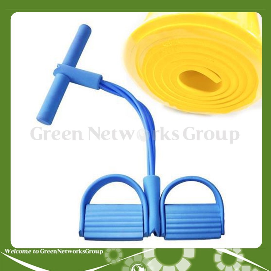 Bộ dây kéo tập cơ bụng cao su + Thảm tập Yoga 4mm (giao màu ngẫu nhiên) Greennetworks