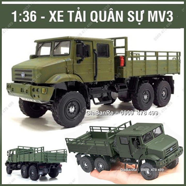 Xe Mô Hình Kim Loại Xe Tải Quân Sự Mv3 Hiện Đại Tỉ Lệ 1:36 - 7393