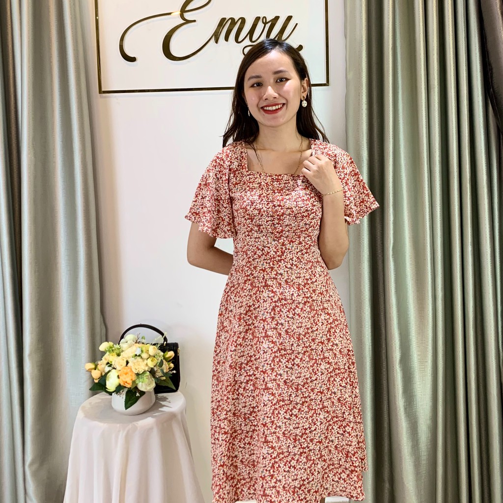 Váy xòe Lụa Hàn hoa nhí Emvy - V38 | BigBuy360 - bigbuy360.vn