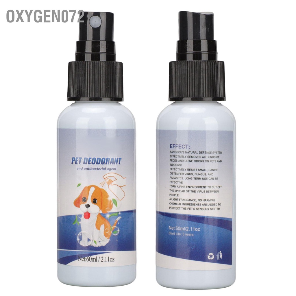 Oxygen072 Xịt khử mùi cho thú cưng Loại bỏ hiệu quả Nước tiểu chó mèo 60ml