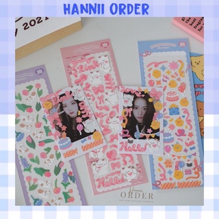 Sticker ribbon gấu decor