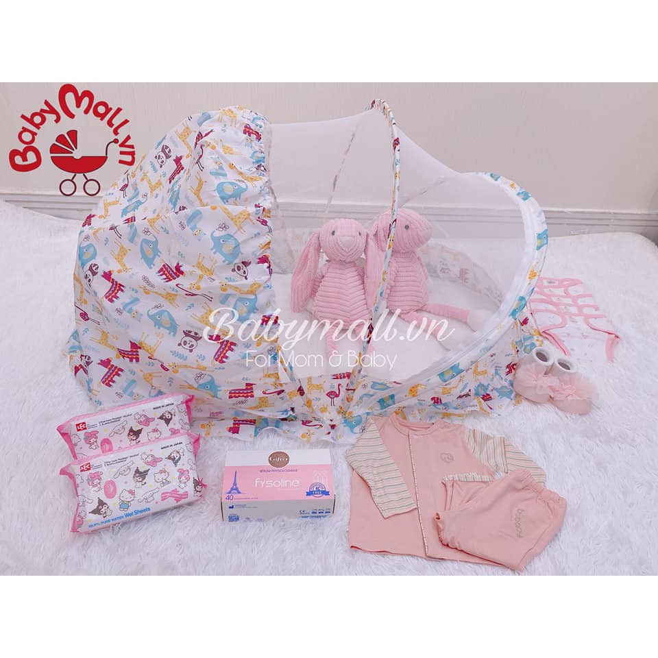 Set mùng chụp kèm đồ chơi có thảm dính liền SIZE S