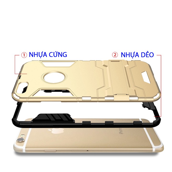 [TẶNG KÍNH CƯỜNG LỰC] Ốp lưng iPhone 6 / 6S chống sốc iRon man / Ốp chông iRon man siêu bền iPhone6S - iP6S