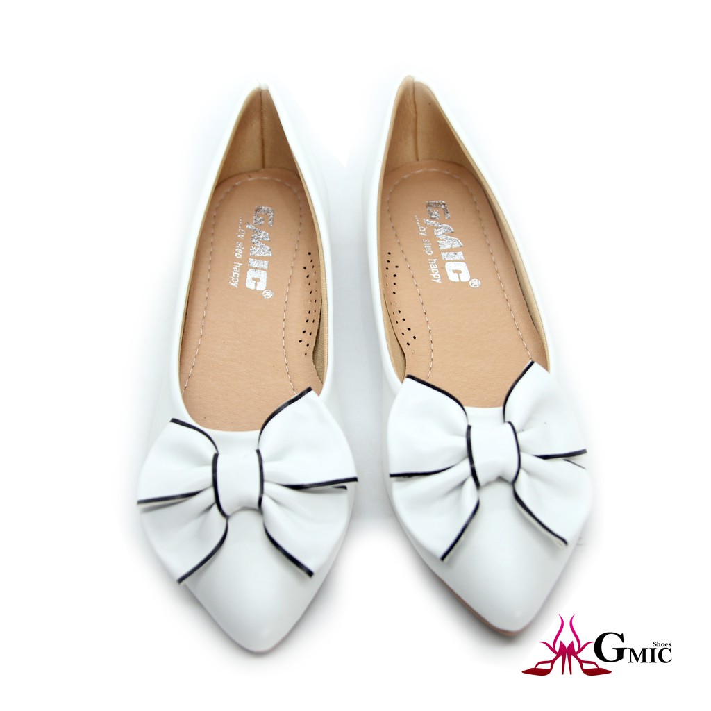 [ BIG SIZE ] Giày Bệt Nữ Mũi Nhọn Nơ Viền Chất Lượng Cao Cấp Mang Rất Êm Chân NBB003