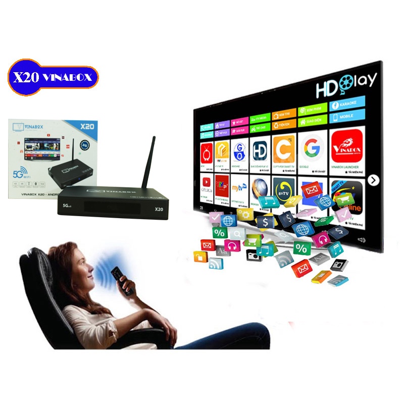 BOX TV VINABOX X20 – 4G/32G – ANDROID 10.0 – SIÊU KHỦNG 2020