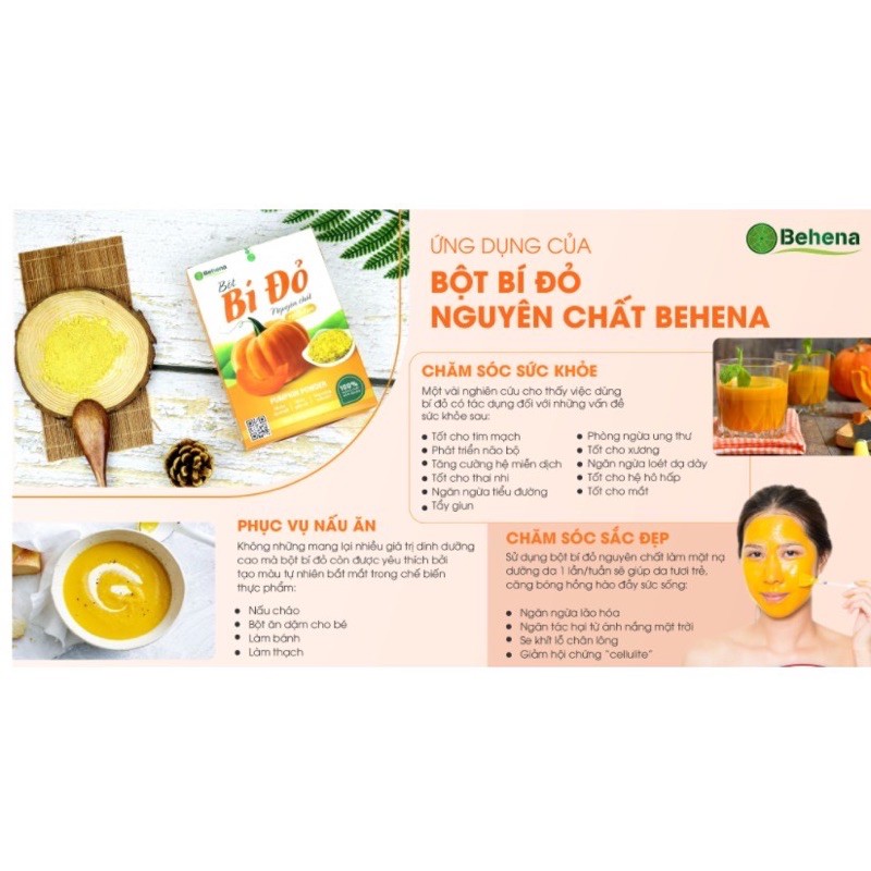 Bột bí đỏ sấy lạnh của Behena hộp 50gr