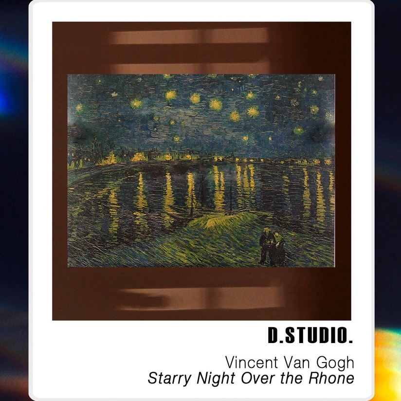 Poster tranh sơn dầu Vincent van Gogh giấy Kraft - Tranh dán tường phong cách Retro 50x35cm trang trí nhà cửa