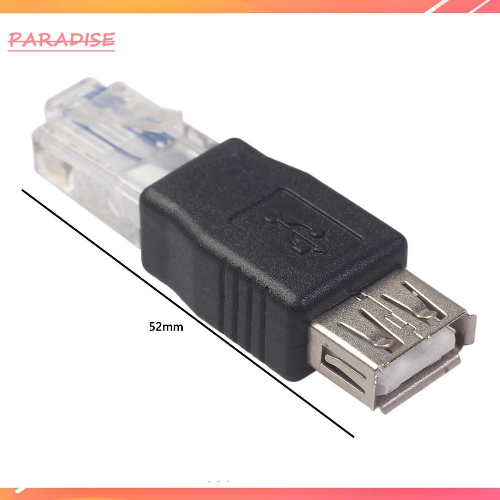 Paradise1 USB Type A Female To RJ45 Male Ethernet Laptop LAN Network Cable Converter