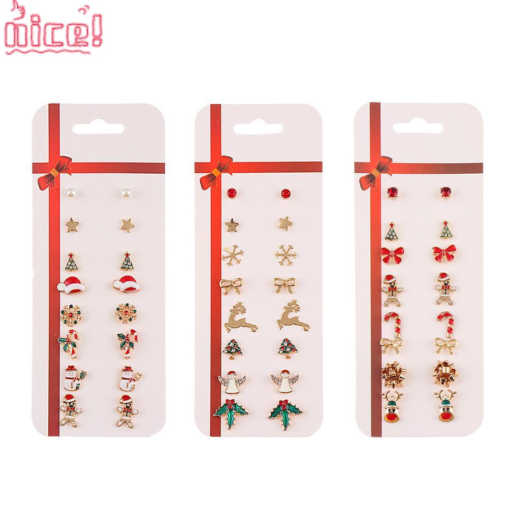 Set 8 Đôi Bông Tai Chủ Đề Giáng Sinh Cho Nữ