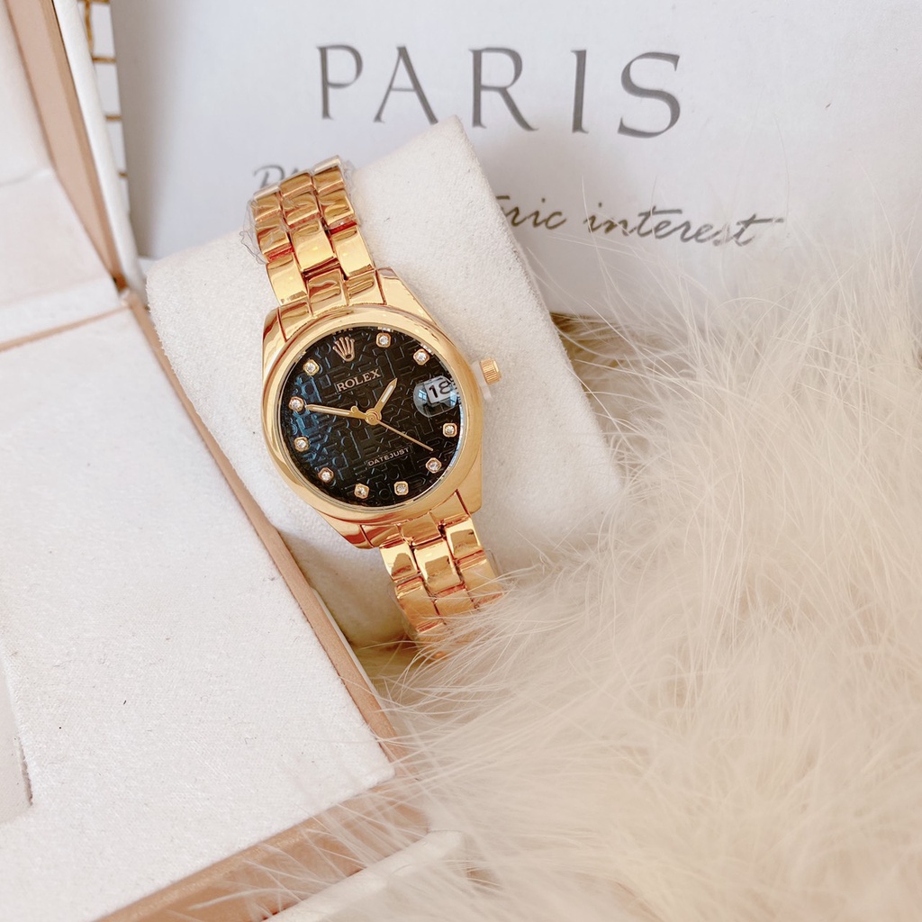 Đồng hồ nữ đẹp Rolex dây thép không gỉ hàng đẹp thời trang cao cấp chống  nước bảo hành 12 tháng -DH 13