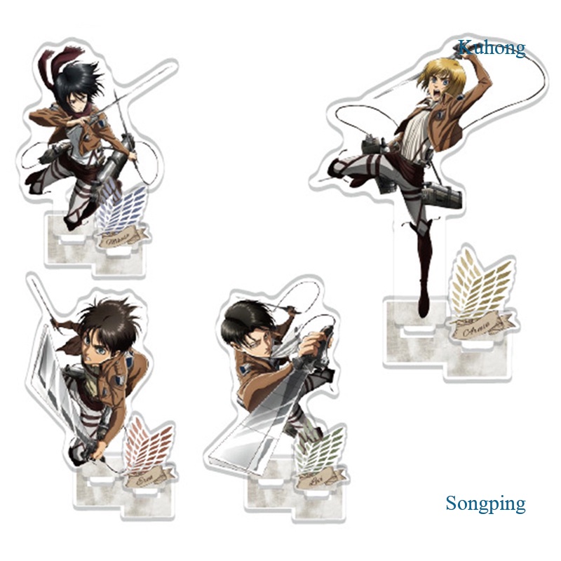 Mô hình nhân vật Eren Levi Rivaille trong Attack On Titan bằng acrylic có giá đỡ để bàn trang trí