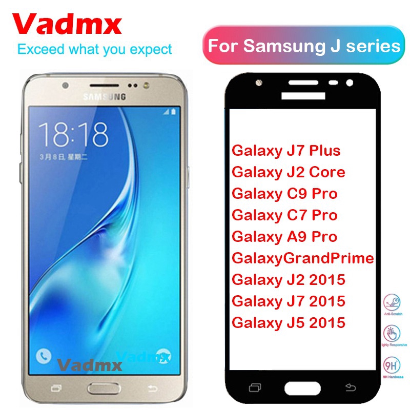 Kính cường lực 5D cho điện thoại Samsung Galaxy S20 Ultra S10 S9 S8 Plus J7 Plus J2 Core C9 C7 A9 Pro J2 J5 J7 2015